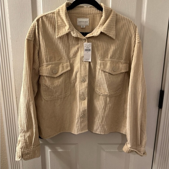 American Eagle Outfitters Jackets & Blazers - American Eagle Outfitters Beige Corduroy Utility Jacket